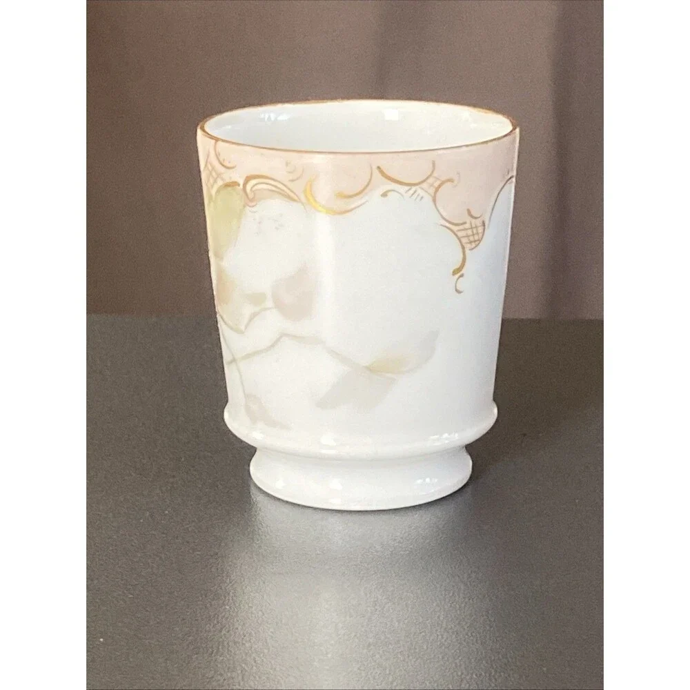 Vintage Toothpick Holder Limoges France Elegant Floral Painted 2.5”